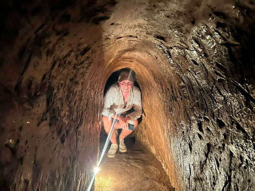 HCMC: Cu Chi Tunnels & Mekong Delta VIP Tour by Limousine - Mekong Delta near My Tho: row-boat canals under coconut fronds